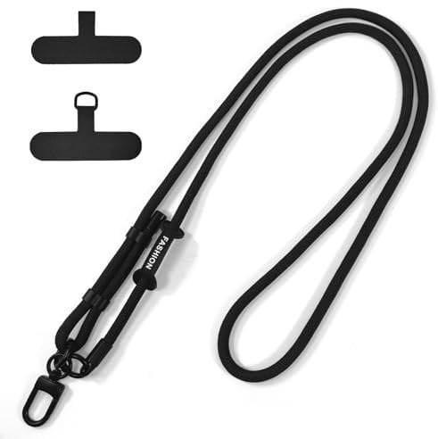 xiaowanwan Cordon para Movil,Cordón para Teléfono Portátil,Correa Teléfono Cuello,Cordon para Movil Sin Funda,Todos Móvil (Negro)