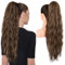 Brikabia Ponytail Extension, 66cm Lange Zopf Pferdeschwanz Haarverlängerung Beach Gewellt Natürliches Clip in Pferdeschwanz Haarteil Kunsthaar für Damen, Schokoladenbraun mit Blonden Reflexen