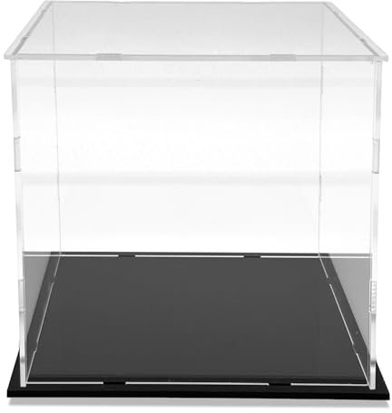 Schaukasten Vitrine Acryl Vitrine mit schwarzem Boden, Sammelvitrine, Acrylbox für Wohnzimmer, Schlafzimmer und Büro (15 x 15 x 15 cm)