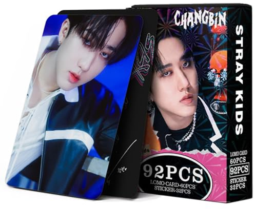 KPOPBP Stray Kids Photocards 92 PCS SKZ Rock Star Album Photo Cards KPOP Gift Lomo Cards Merch for SKZ Boys and Girls (CHANGBIN)