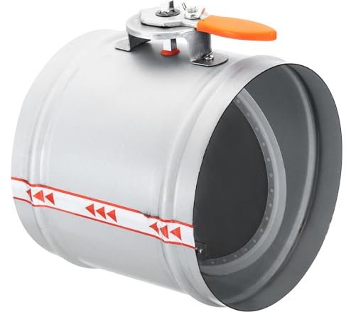 PATIKIL 7,9 Zoll manuelle Volumenregelklappe, verzinkte Eisen-Rückstauklappe mit Griff für Luftkanal, Luftstrom, Trocknerauslass, Ventilator, HVAC, 190mm