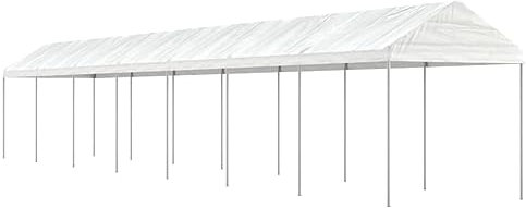 ShCuShan Pavillon mit Dach Weiß 15,61x2,28x2,69 m Polyethylen Pavillion Winterfest Pavillon Garten