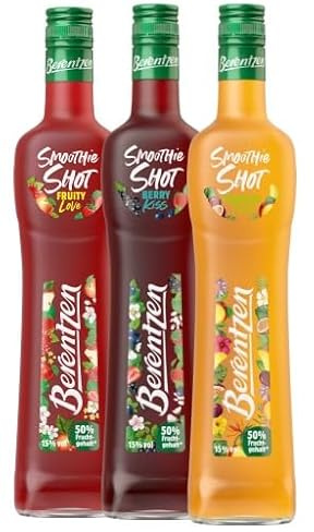 3 Flaschen Berentzen Smoothie Mix / 1 x Berry Kiss 1 x Fruity Love / 1 x Tropical Flirt a 500ml je 15% Vol. + Space Riegel 45g von Onlineshop Bormann