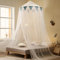 Koomuao Moskitonetz Doppelbett und Einzelbett - 85 * 280 * 1100cm Mückenschutz Babybett Kinderzimmer mit Klebehaken Schrauben Betthimmel Mückenschutz für Reise und Zuhause (Blau-C)