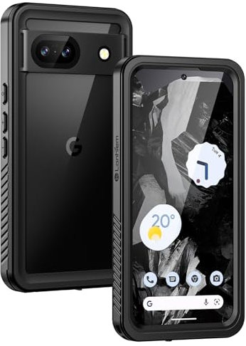 Lanhiem Cover Per Google Pixel 8A Impermeabile, IP68 Waterproof Custodia Subacuqe,Antiurto Rugged Resistente con 360 Gradi Protezione dello Schermo per Google Pixel 8A,Nero