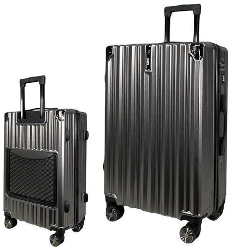 SIGN Hartschalenkoffer ReisetascheTrolley ABS Reisekoffer 360° Doppelrollen Zahlenschloss Modernes Design (Beautycase-Handgepäck-Mittel-Groß-Set) (Anthrazit, Großer Koffer (75cm))