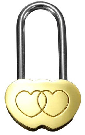 SUCHUANGUANG Cadenas personnalisé gravé Double Coeur Amour Serrure Saint Valentin Anniversaire Jour Laiton