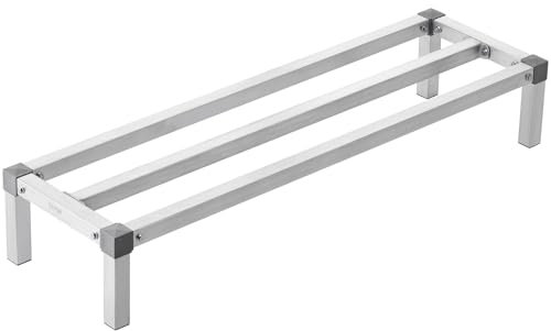 VEVOR Aluminium-Stauregal, 48 x 14 Zoll großes kommerzielles Bodenregal für Lebensmittel, 8 Zoll über dem Boden, 1000 lbs Tragkraft, komplett verschweißtes Aluminium-Lagerregal