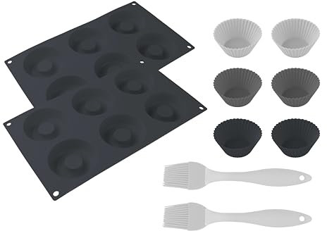 Cecotec Accesorios para Freidoras sin Aceite - Air Fryer - Cecofry SweetBake XL Pack Accessories. Moldes de Silicona Libre BPA para Donas y Magdalenas, Pinceles de Silicona, Compatibles Freidoras 9L