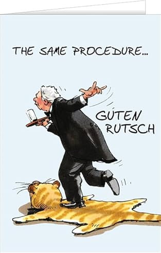 Hanra Neujahreskarte mit einem lustigen Motiv Dinne for one, Weihnachten, International, Premium Grußkarte, Neujahr,11,5x17 cm