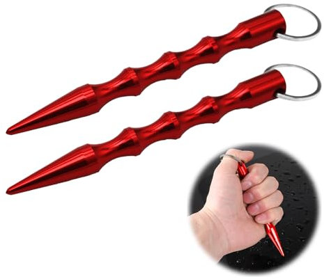 2 Stück Kubotan Selbstverteidigung,Legale Waffen zur Selbstverteidigung Waffen Legal,Self Defense Keychain,Kubotan Schlüsselanhänger Selbstverteidigung Set,Defence Verteidigungs Waffen für Frauen