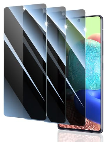 3 Stück Sichtschutz Panzer Schutz Glas für Samsung Galaxy A71/A72/A73, Anti-Spähen Gehärtetes Glas Schutzfolie und Kameraschutz, Panzerglas Displayschutzfolie, 9H Härte, Anti- Kratzer