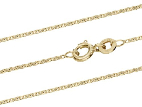 Goldkette Ankerkette 1,1 mm 333-585 - 750 Gold oder Silber vergoldet, Länge:42 cm, Material:925 Sterlingsilber vergoldet