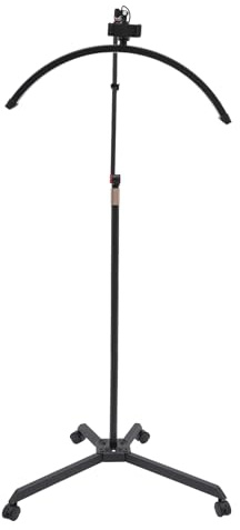 CHFUNE Lampada a forma di mezzaluna, con supporto per telefono, dimmerabile, colore nero, 32 W, 2800 lm, regolabile a 360°, per la cura della pelle/tatuaggio