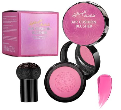 Air Cushion Blush, Liquid Blush, 2,99 x 1,38 Zoll Mushroom Applicator, Built in Mirror Included, Natural Enhancer Make Up for Women, Face Makeup, Beginners, and Travel