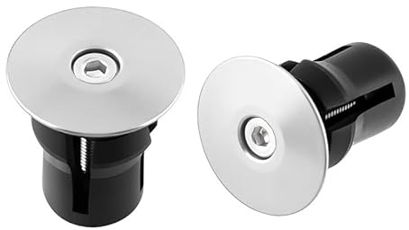 Aluminium Lenker Endkappen, Rennrad Klingel Lenkerstopfen (Silber) | Leicht & Robust, Bike Handlebar Bar End Plug für Mountainbike, MTB & Road Bikes, Kompatibel mit 17-23,5 mm Griffen