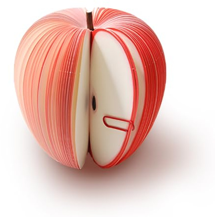 SYFUNLV Haftnotizen Apple,100 Blatt Kinder Haftnotizen,3D Birne Shape Memo Notizblöcke,Notizblock für Obstform,Hinweis Briefpapier,Neuheit Büro,für Kinder, Studenten,Mitbewohner (Apfel)