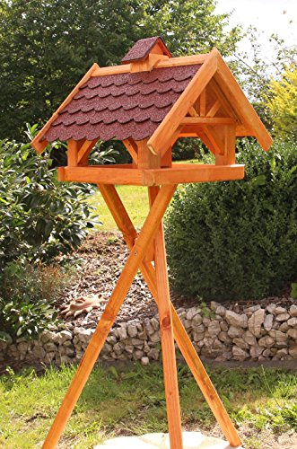 XXL Vogelhaus wahlwiese mit Ständer oder Solar (rot, mit Ständer und Solar)
