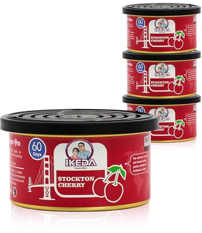 Ikeda Autoduft | Auto Duft Innenraum | Car Scents | Lufterfrischer Auto | Autoduft Dose | Geschenke FüR Frauen MäNner | Innenraum Deko Duftspender im Taxi, Büro, Auto & Zuhause,4er Pack,Cherry