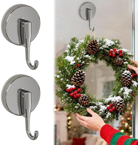 2 Stück Saugnapf Haken Für Kranz Weihnachten, Handtücher Saughaken, Wandhaken Türkranz Weihnachtskranz Haken Für Weihnachtsdeko, Handtuchhalter, Türkranz Aufhängung, Multifunktional Handtuchhaken (A)