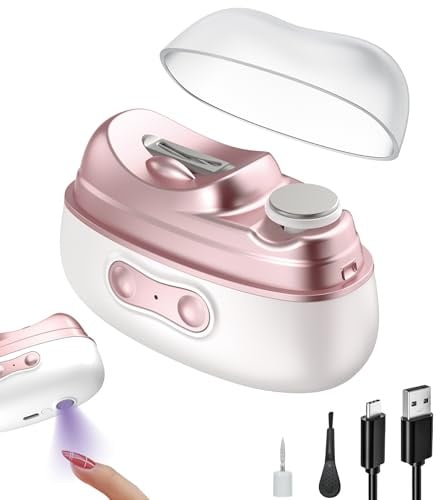 Elektrischer Nagelknipser, ein 3-in-1 elektrischer Nagelknipser mit Nagellicht und Aufbewahrungsfunktion, 2 Geschwindigkeitsstufen, geeignet für Babys, Erwachsene und Senioren.