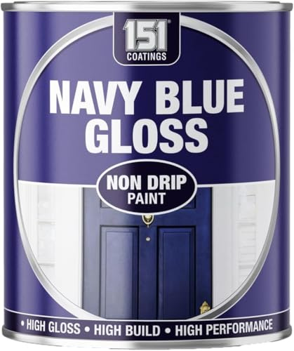151 Navy Blue Gloss Non-Drip Paint, Professional, Rich Colour, Smooth Finish, Fast-Drying Durable, Long-Lasting, Ideal for DIY Users, Hobbyists, Decorators & Repair Tasks, 300ml (Pack of 1)