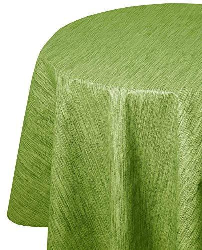 Wachstuch Wachstischdecke Tischdecke Robuste Leinen Prägung RUND OVAL Größe & Farbe wählbar Grün 160 x 200 cm Oval abwaschbar leichte Prägung