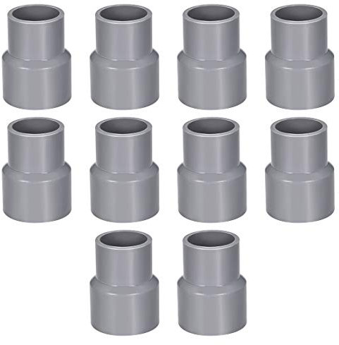 sourcing map Réducteur de Tuyau PVC DWV Hub 40 Gris 32mm x 40mm Douille 10Pcs