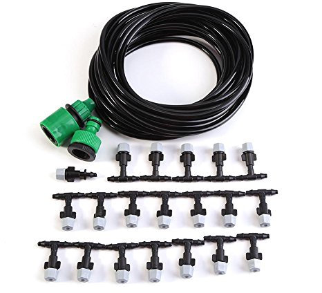 Akozon De Enfriamiento Por Nebulización De Enfriamiento Por Nebulización De Agua Manguera Boquilla De Rociadores Patio De Jardín Riego Por Goteo De Flujo (10M)