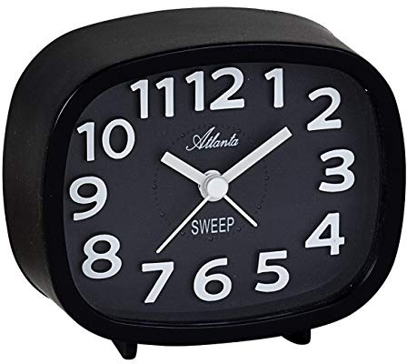 Atlanta Moderner Quarzwecker ohne Ticken Analog Schwarz - 2111-7