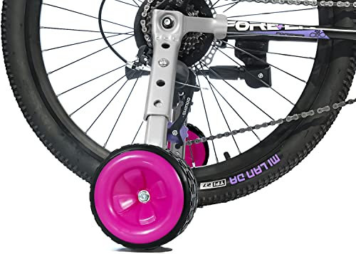 MOSHAY Roll-Over-Bild zum Zoomen in Fahrrad-Trainingsrädern, passend für 40,6 cm, 45,7 cm, 50,8 cm, 55,9 cm, 61 cm, Kinderfahrrad (Rose)