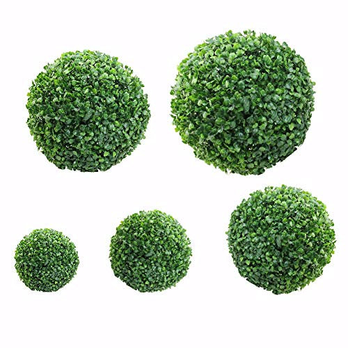 Stecto Boules de buis artificielles vertes de qualité supérieure, résistantes à la lumière, pour décoration de maison, extérieur, fête de mariage, 10 cm