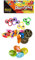 Idena 40439 - Partyspaß Set mit 12 Artikel, 4 Kreisel, 4 Gold Medaillen und 4 Fingerringe Wackelaugen, in trendigen Farben