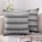 MIULEE Streifen Kissenbezüge Kissenhülle Leinenoptik Sofakissen Dekorative Kissenbezug Dekokissen Deko Couchkissen Bezug für Sofa Büro Couch Schlafzimmer Wohnzimmer 2er Set 60x60 cm Hellgrau