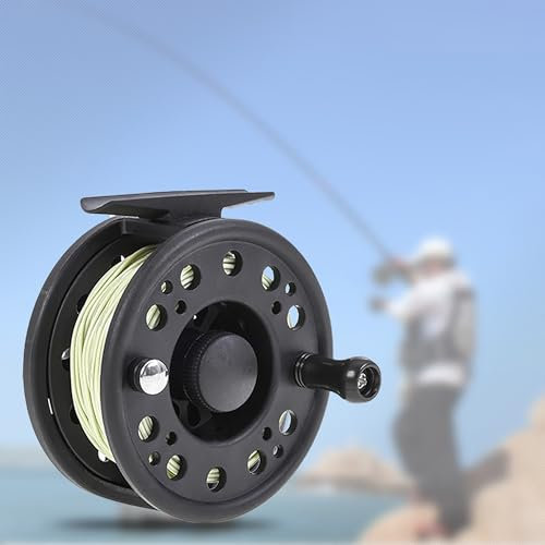 WDEC GLA7/8 GLA5/6 Fliegenrolle Fliegenfischen Rolle Fly Angelrolle Fliegenfischen Rollenrad, für Links Rechts von Hand Verändertes Radfischerzubehör, Ausgestattet mit Angelschnur (Grünes GLA5/6)