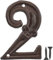 Vandicka Numero Civico in Ghisa 2, Numero Porta Esterno, Numero Indirizzo - Finitura Marrone Ruggine in Stile Country con Goffratura Fleur de Lis, Viti Abbinate Incluse, Altezza 110 mm