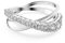 Swarovski Hyperbola Ring, Rundschliff, Weiß, Rhodiniert