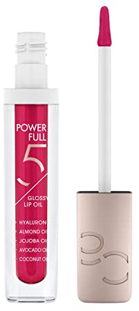 Catrice Power Full 5 Glossy Lip Oil, Lipgloss, Nr. 040, Rot, feuchtigkeitsspendend, pflegend, farbanpassend, natürlich, vegan, ohne Alkohol, ohne Konservierungsstoffe, ohne Parabene, 1er Pack (4.5ml)