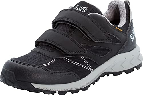 Jack Wolfskin Jungen Unisex Kinder Woodland Texapore Low Vc K Sneaker, Phantom/Grey, 26 EU