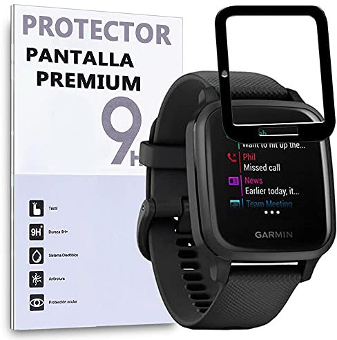 Verre Trempé 3D pour Garmin Venu SQ, Noir, Protecteur d'écran qualité supérieure, Protection Complète, 3D, 4D, 5D