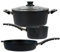 BAF Kochtopf Set 4-teilig - kleines Guss Topfset inkl. Schmorpfanne Ø 28 cm beschichtet aus Aluminiumguss - ohne Induktion - Made in Germany