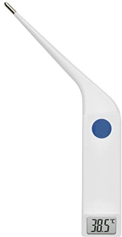 TFA Dostmann Digitales Veterinärthermometer VET 112, 15.2019, zur Fiebermessung bei Großtieren, IP67 wasserdicht, mit Messwertspeicher, weiß