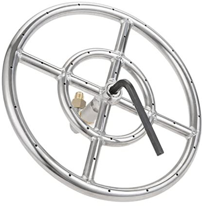 Propan & Erdgas Kamin, Feuerstelle 12 Zoll 304 Edelstahl Propan Feuerstelle Ringbrenner + 150K BTU Ventil