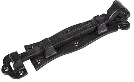 Hammer and Tongs - Straight Antique Fish Tail Surface Bolt - W185mm - Black