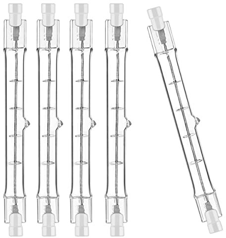 Jaenmsa R7S Halogen Leuchtmittel 118mm 150W 230V, 5er Pack Halogenstab R7S 118mm, Halogen Birne r7s Dimmbar Halogenstablampe für baustrahler, Arbeit Landschaftsbeleuchtung,Wohnzimmerleuchten