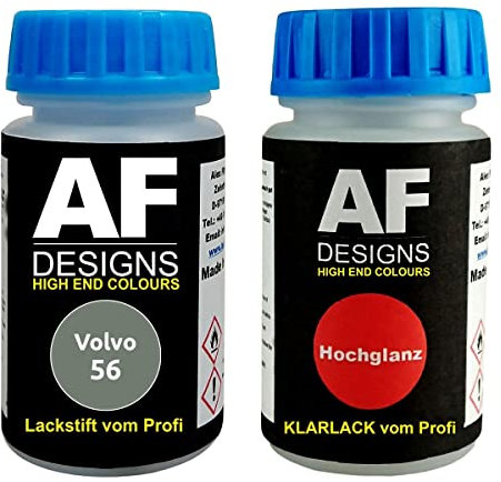 Alex Flittner Designs Lackstift für Volvo 56 Olivgrün + Klarlack je 50ml Autolack Basislack Set