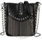 MEGAUK Mini Niet Handtasche Kette Fransen Umhängetasche Cross Body Taschen Elegante Kettentasche Punk Clutch Bag Abendtasche mit Kette Riemen Metall Schultergurt