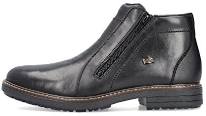 Rieker 33160-00 Bottes imperméables en cuir noir avec double fermeture éclair pour homme, Noir , 41 EU