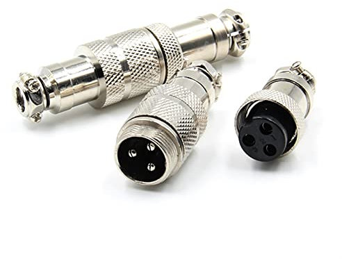 FACDEM Paar GX16 Luftfahrtstecker, 16 mm, Metall-Stecker, Buchse, 2-poliger Stecker, Buchse, 2/3/4/5/6/7/8/9-poliger Buchsenanschluss, Docking-Typ (Größe: 5P)