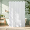 EurCross Rideau de Douche 180x220 cm Extra Long Anti Moisissure Blanc, Rideaux de Douche Tissu Imperméable Polyester,Rideau Douche Textile Lavable pour Salle de Bain et Baignoire avec 12 Crochets